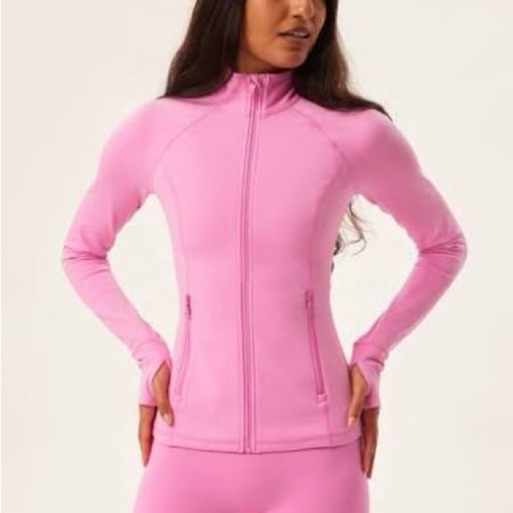 Girlfriend Collective Bubblegum Eliza Zip Jacket in XL